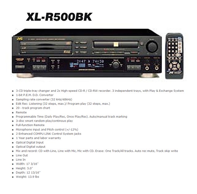 JVC XL-R204 XL-R304 CD Player  Service Manual *Original* 